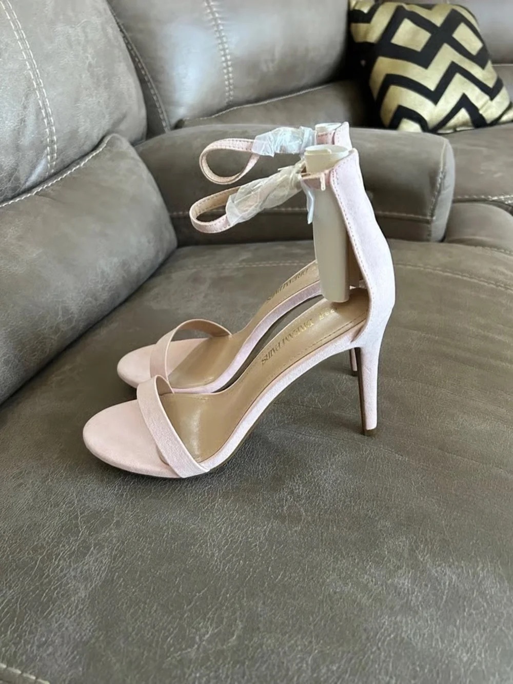 Elegant Blush Ankle-Strap Stiletto Heels